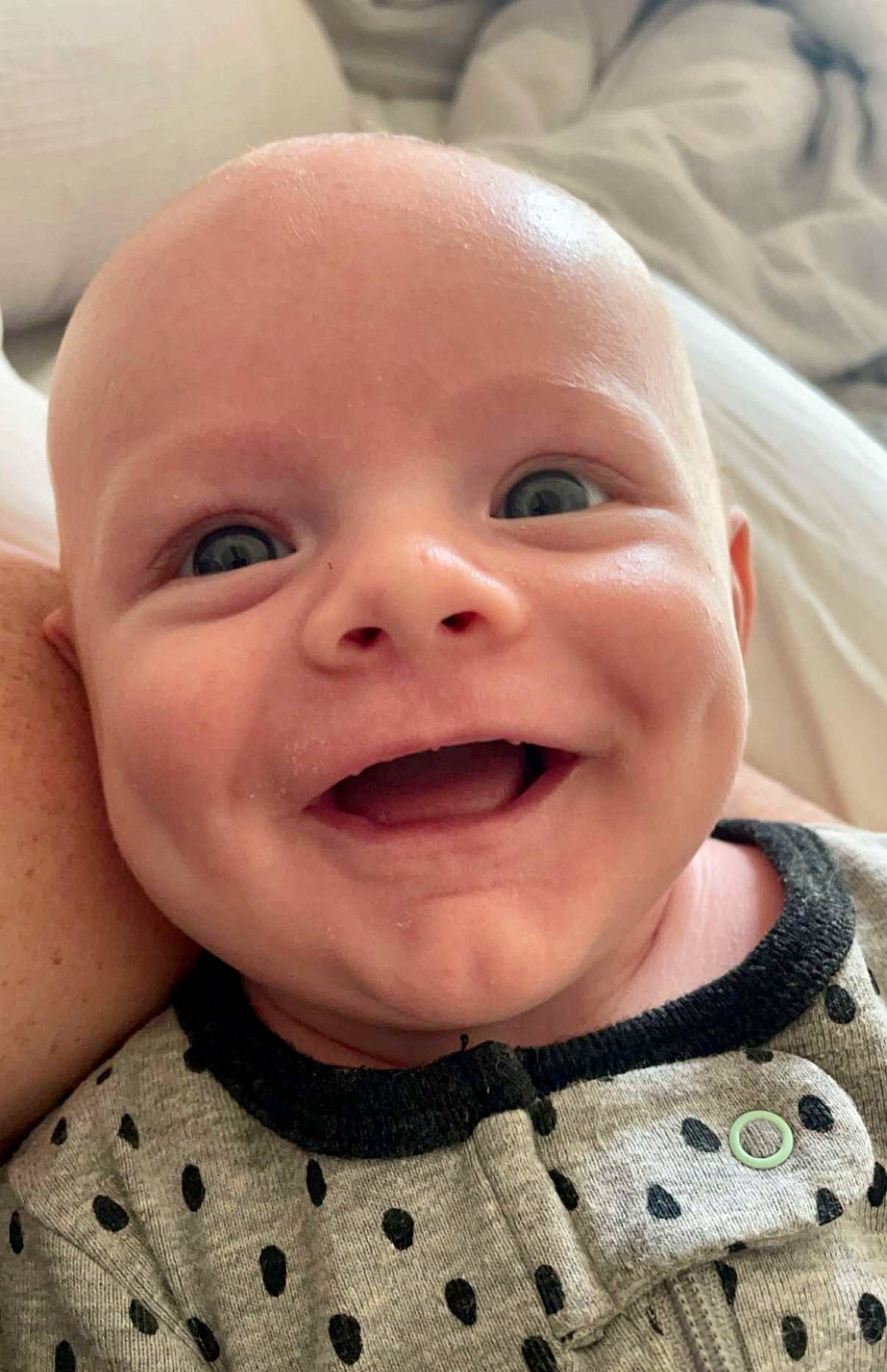 Anderson joined the competition — help win amazing prizes! baby, baby_toddler_clothing, cheek, chin, eye, eyebrow, eyelash, forehead, happy, iris, jaw, joy, lip, mouth, nose, person, product, skin, sleeve, smile