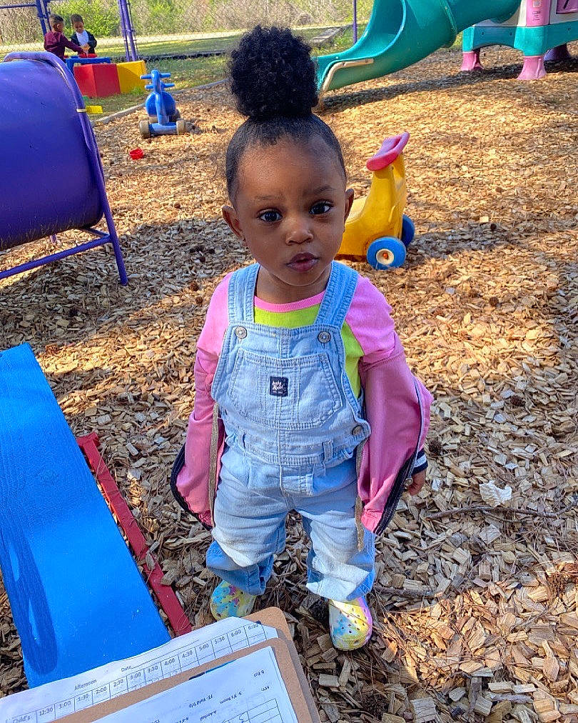 Kaitlynn joined the competition — help win amazing prizes! baby_toddler_clothing, blue, child, city, fun, grass, green, happy, human_settlement, leisure, mammal, outdoor_play_equipment, people, person, photograph, playground, product, recreation, toddler, vertebrate