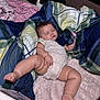 baby, sleeping, blanket, plaid, bedding, infant, child, soft, cozy, peaceful, hand, leg, cute, indoors, resting, person, skin, foot, onepiece, nap
