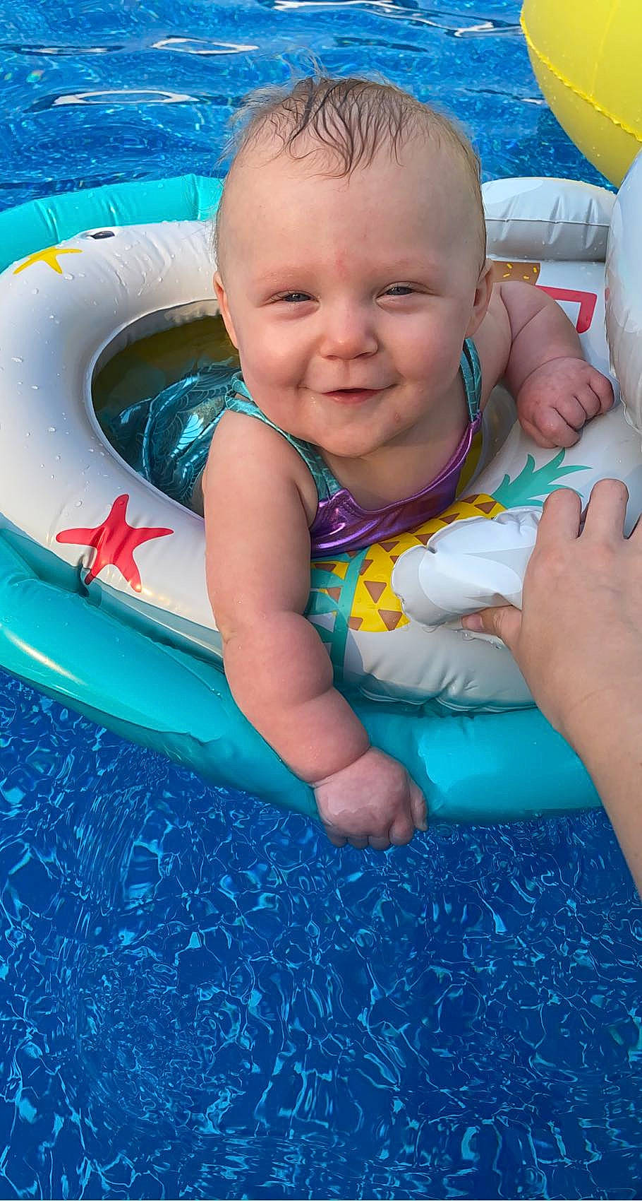 Annmarie joined the competition — help win amazing prizes! aqua, baby, baby_toddler_clothing, bathing, blue, child, electric_blue, flooring, fun, grass, happy, joy, leisure, person, product, recreation, skin, smile, summer, toddler