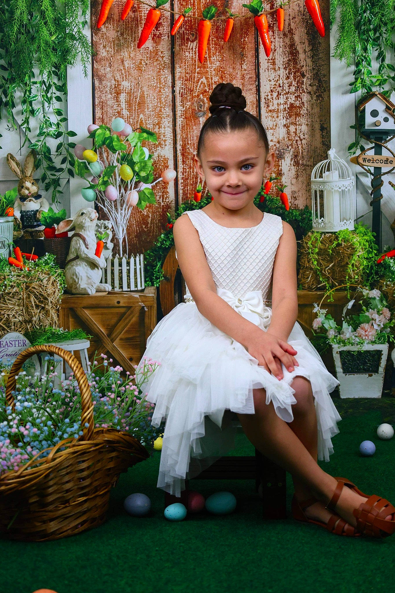 Melanie is registered to the contest to win money with this photo: baby_toddler_clothing, basket, child, event, flash_photography, formal_wear, fun, grass, happy, joy, lawn, leisure, people, person, picnic_basket, plant, recreation, sitting, smile, sports_equipment