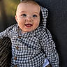 Owen joined the competition — help win amazing prizes! baby, child, smiling, blue_eyes, checkered_shirt, buttoned_shirt, cushioned_chair, happy, portrait, sitting, indoor, cute, infant, clothing, face, head, person, young_child, cozy, warm_lighting
