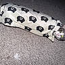 cat, blanket, animal, pet, carpet, cozy, indoor, fur, face, ears, eyes, pattern, black_and_white, cute, wrapped, lying_down, floor, soft_texture, curious, burrito_cat