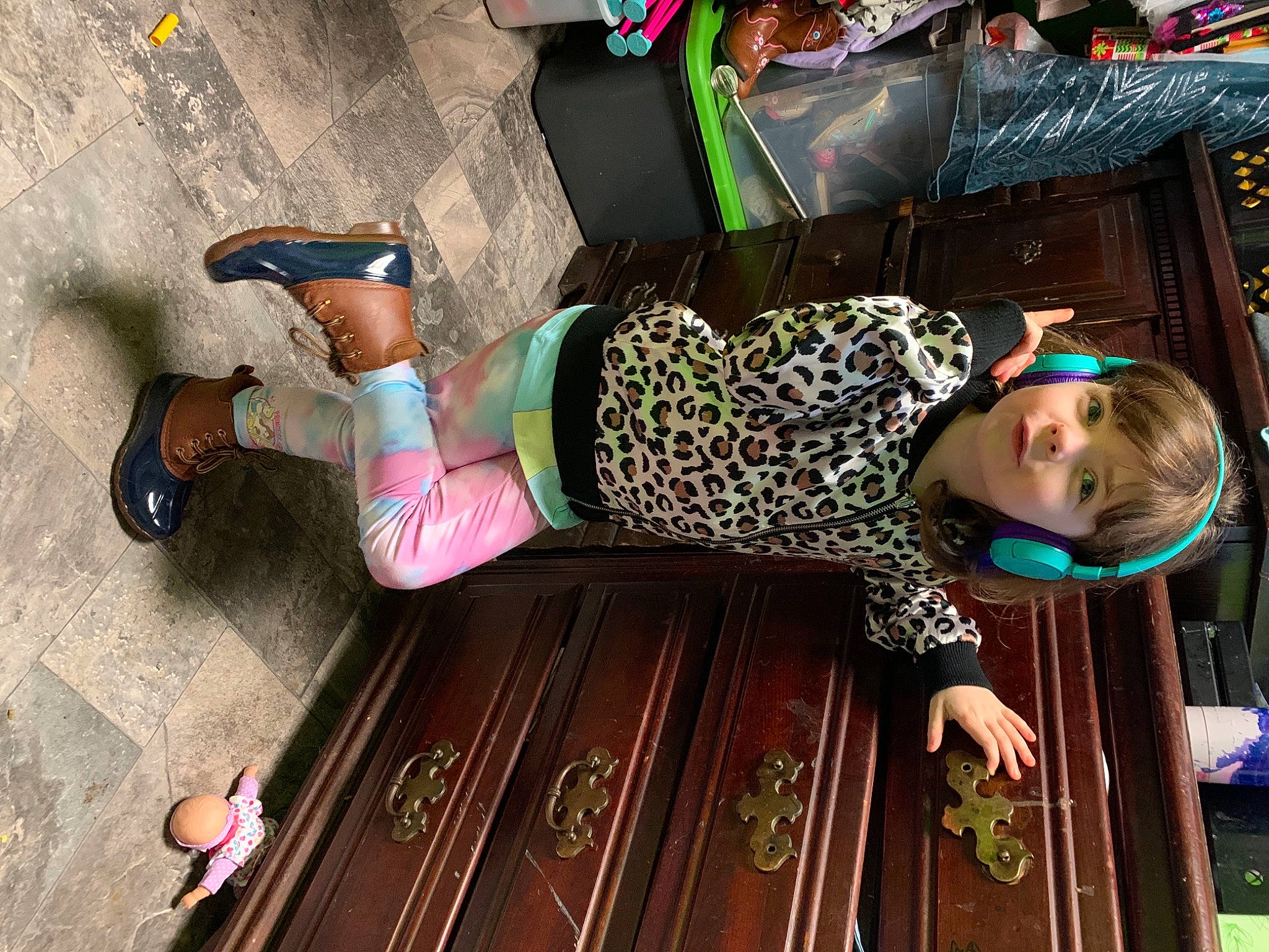 Addison joined the competition — help win amazing prizes! child, event, foot, fun, green, human_leg, joint, knee, leisure, pattern, person, photograph, pink, sandal, shoe, street_fashion, t_shirt, thigh, waist, wood