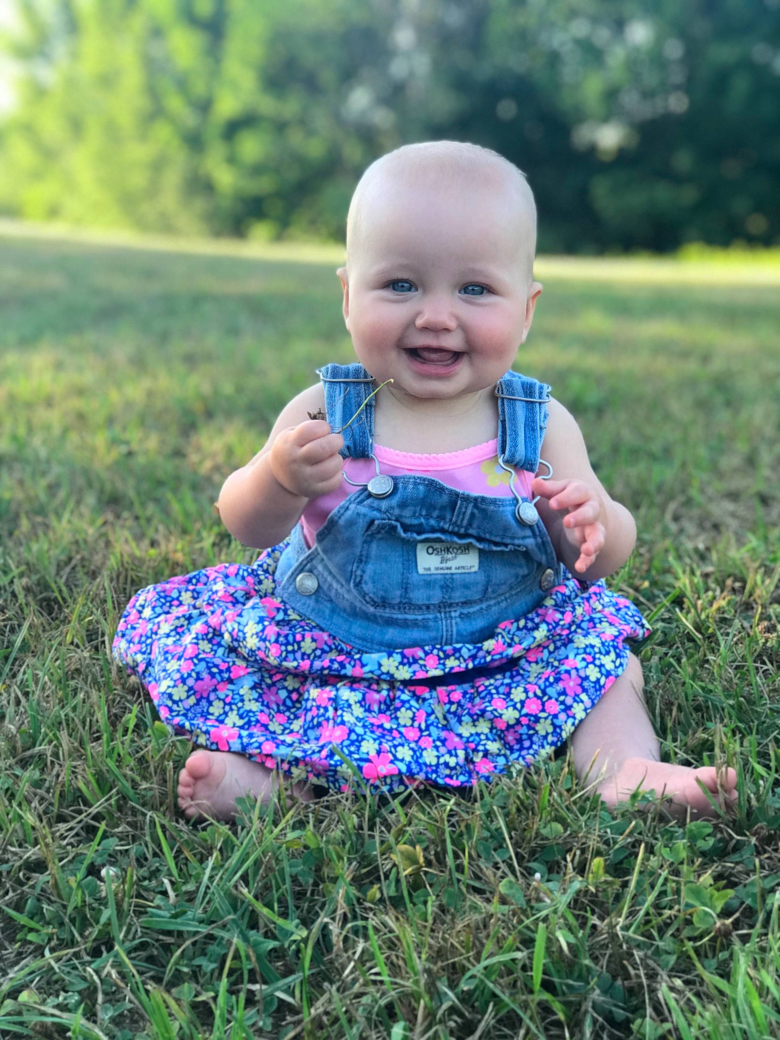 Leona joined the competition — help win amazing prizes! baby, child, design, dress, face, grass, grass_family, green, head, joy, leaf, pattern, people, person, plant, product, sitting, smile, spring, summer