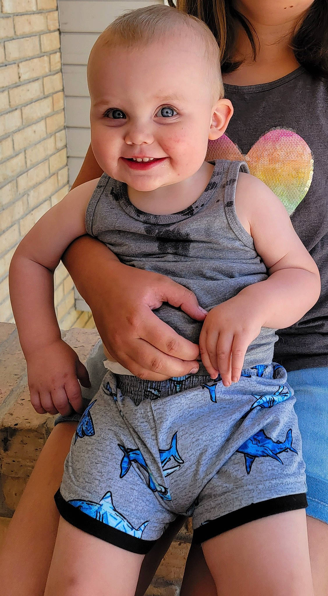 Kyson joined the competition — help win amazing prizes! baby_toddler_clothing, blue, eye, face, finger, happy, human, joint, joy, muscle, neck, organ, person, pink, plant, shoulder, skin, sleeve, smile, standing