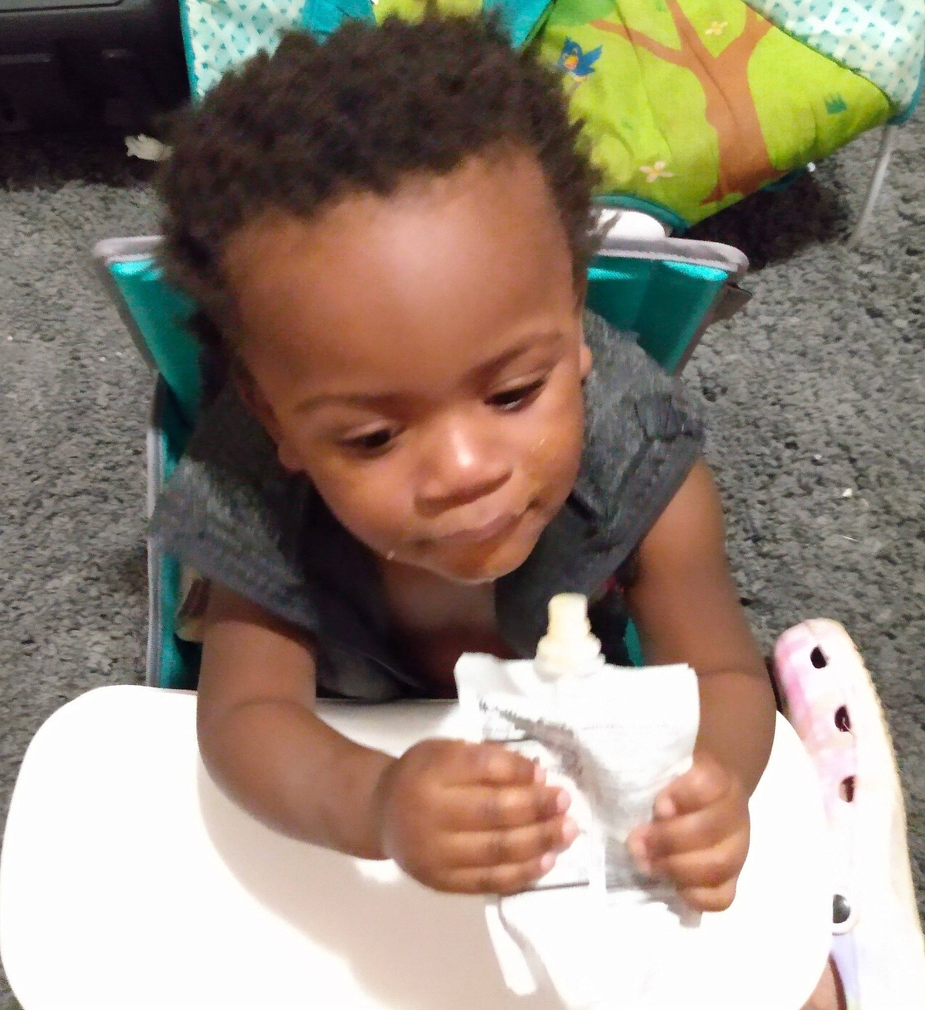 David Jr joined the competition — help win amazing prizes! arm, child, dessert, finger, food, fun, gesture, grass, green, happy, head, leisure, nail, person, play, sitting, smile, t_shirt, thumb, toddler