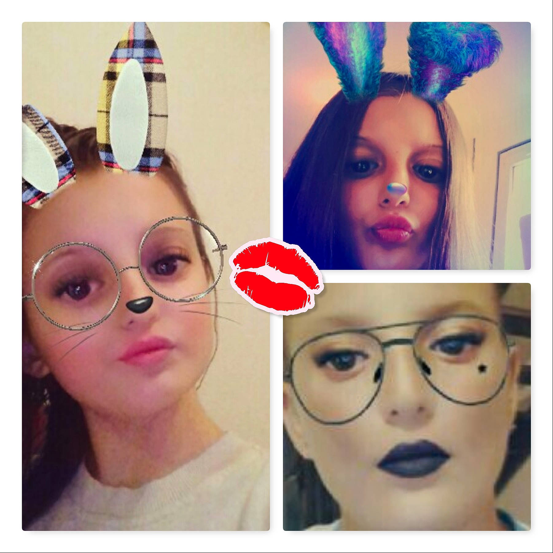 Avril participe au concours pour gagner de l'argent avec cette photo : brown_hair, cheek, chin, ear, eye, eyebrow, eyelash, eyewear, face, forehead, glasses, hair_coloring, head, headwear, lip, nose, person, pink, product, selfie