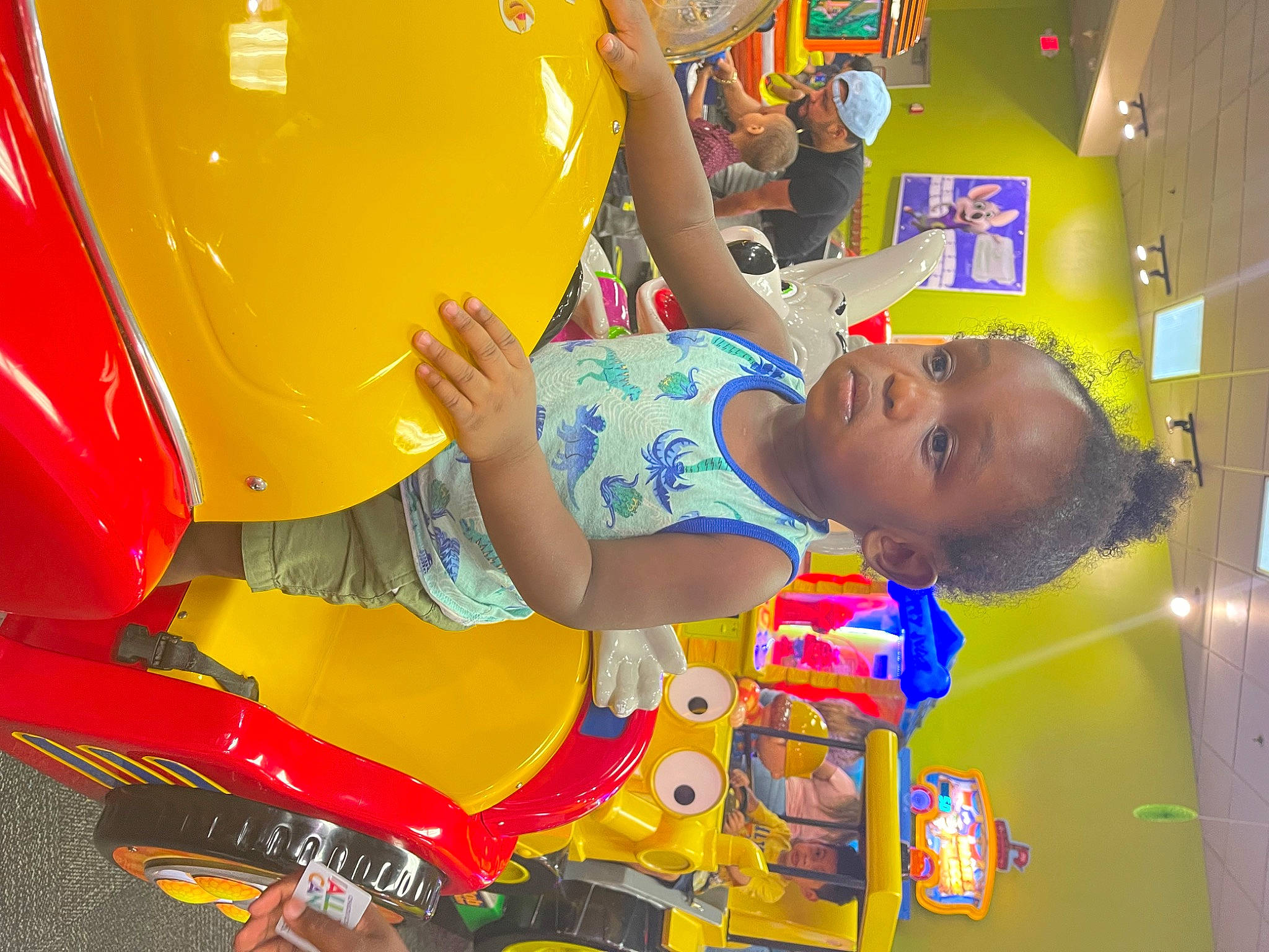 Shaheem is registered to the contest to win money with this photo: amusement_park, balloon, child, event, fun, games, happy, headwear, inflatable, leisure, party, party_supply, person, play, playground, recreation, room, smile, t_shirt, toddler