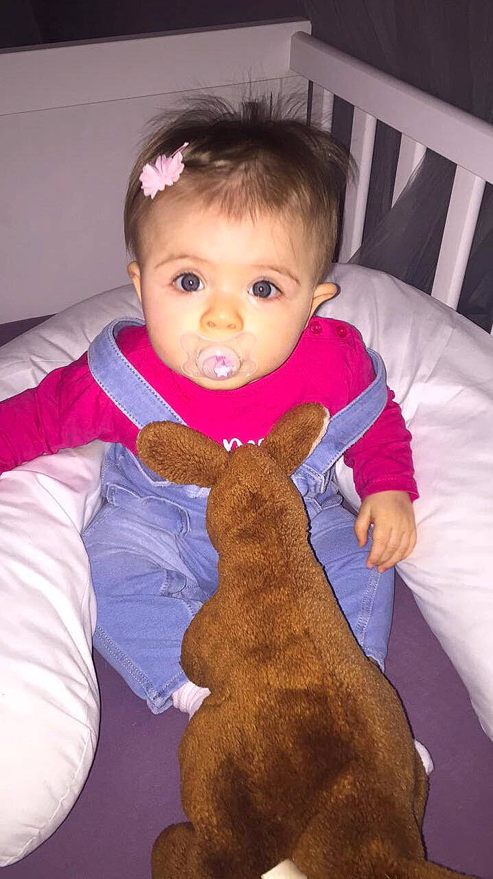 Shanone a rejoint le concours — aidez-le/la à gagner de superbes lots ! boy, cheek, child, ear, fun, girl, human, infant, mammal, nose, person, pink, play, product, skin, smile, stuffed_toy, teddy_bear, textile, toddler