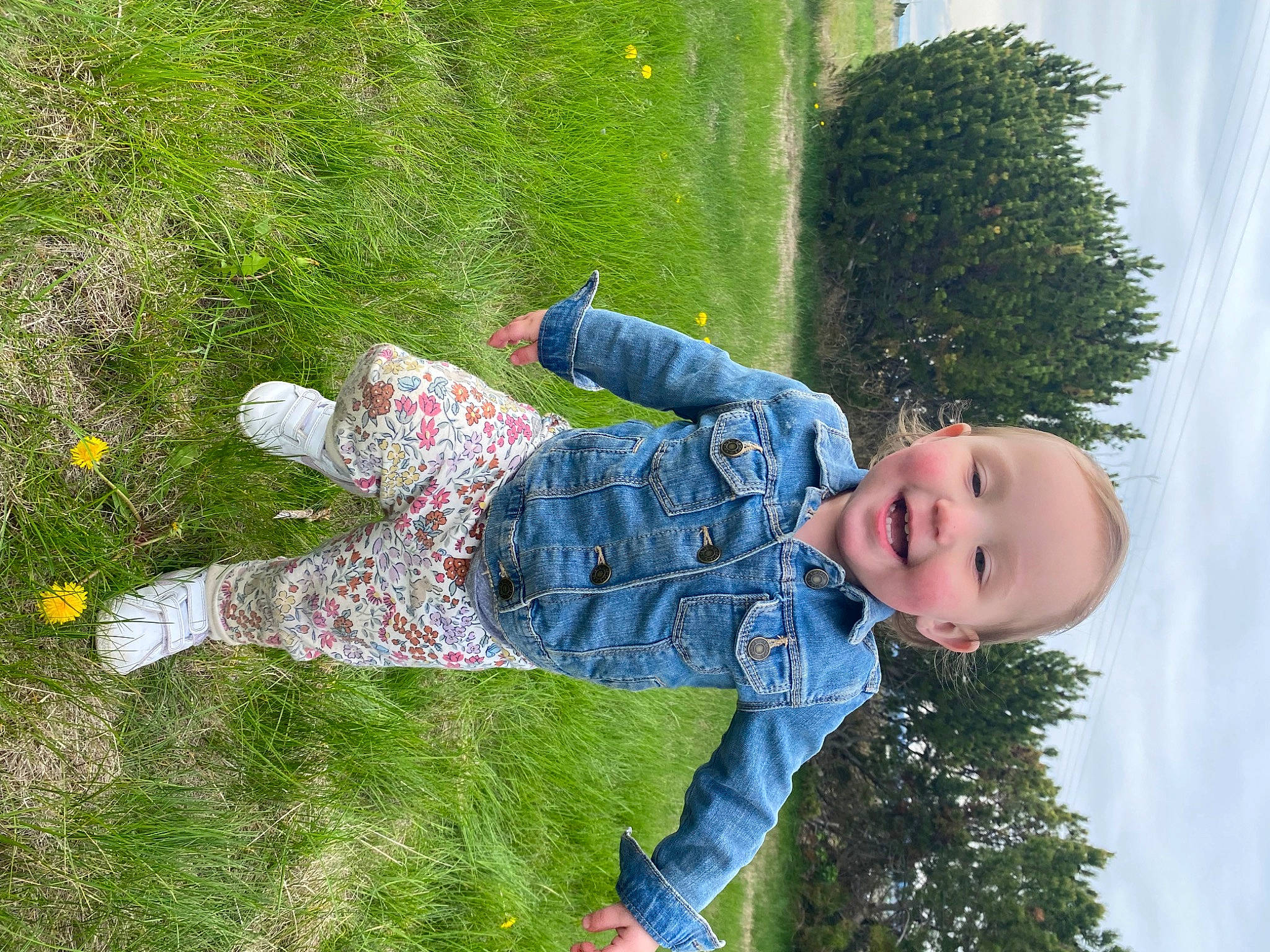 Maleigha joined the competition — help win amazing prizes! baby, baby_toddler_clothing, denim, electric_blue, fun, garden, grass, grassland, happy, jeans, joy, lawn, leisure, pattern, people_in_nature, person, plant, shoe, sitting, smile