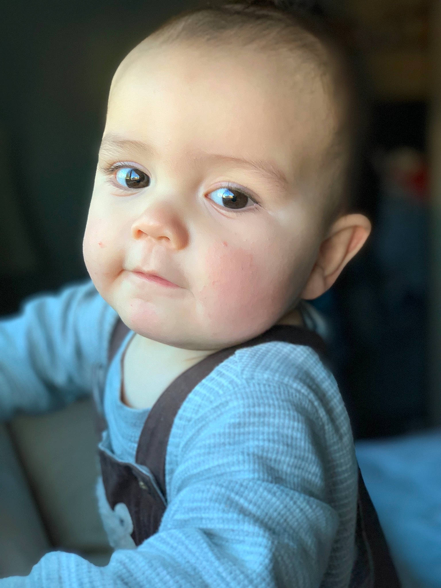 Titus is registered to the contest to win money with this photo: boy, cheek, child, chin, ear, eye, eyebrow, face, forehead, girl, head, infant, lip, nose, organ, person, portrait_photography, skin, smile, toddler