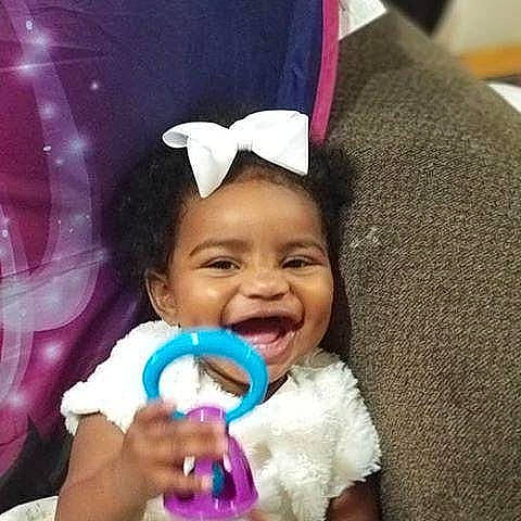 Marley is registered to the contest to win money with this photo: baby, baby_products, child, facial_expression, fun, happy, head, laugh, mouth, nose, person, photography, pink, play, product, smile, toddler, tooth