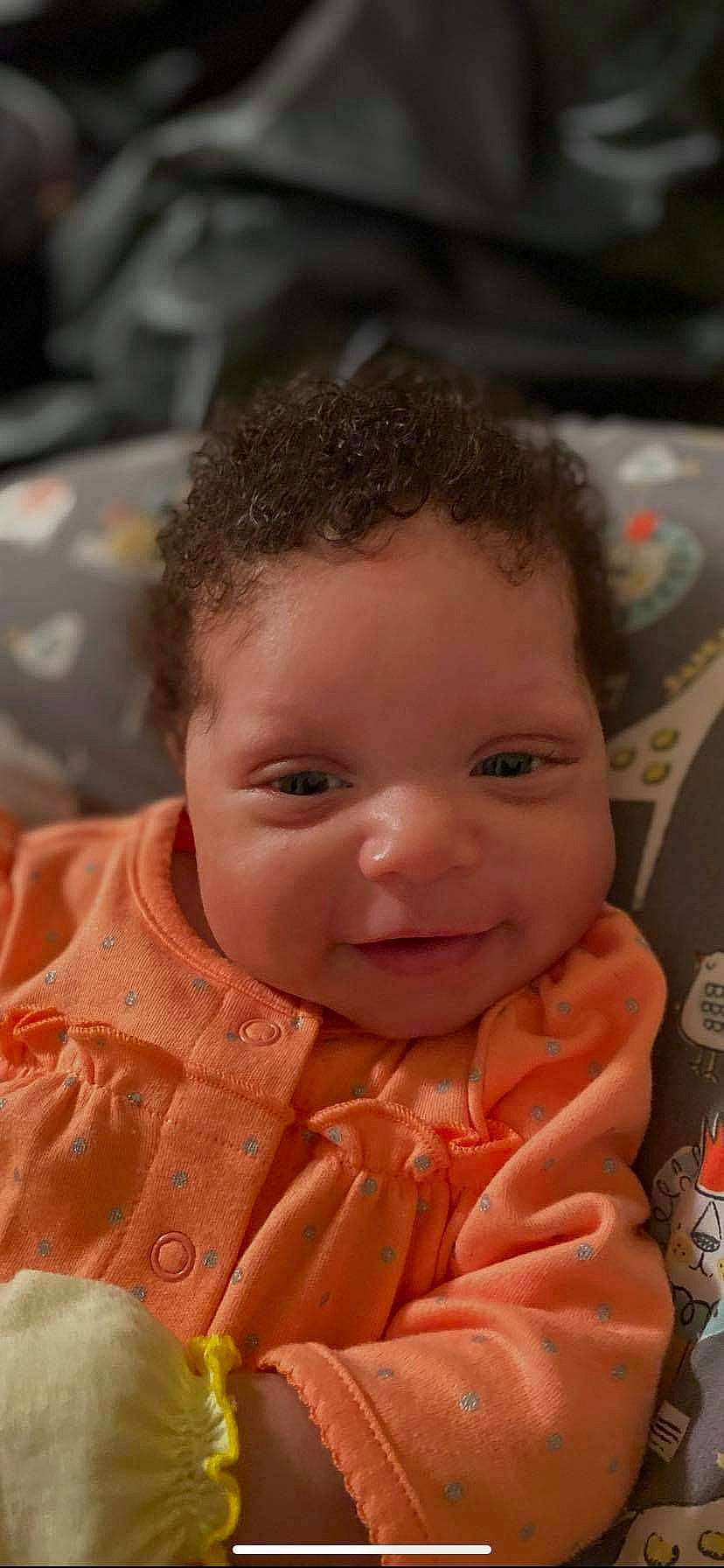 Leilani Jones is registered to the contest to win money with this photo: baby, cheek, child, chin, ear, eye, face, facial_expression, forehead, head, iris, lip, mouth, nose, person, skin, smile, toddler