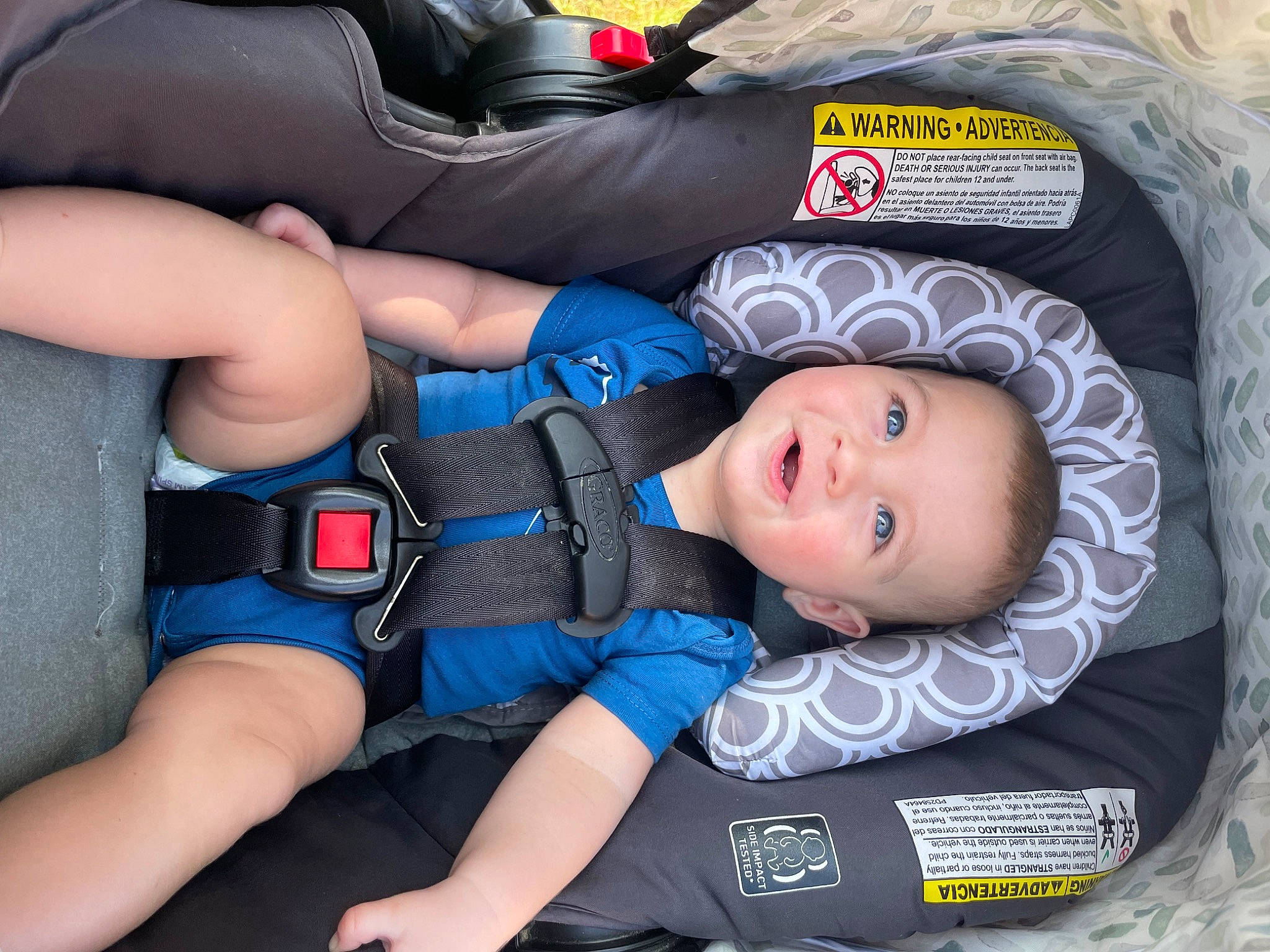 Lakyn joined the competition — help win amazing prizes! auto_part, baby, baby_carriage, baby_in_car_seat, baby_products, baby_safety, baby_toddler_clothing, car_seat, child, comfort, electric_blue, fun, joy, mammal, person, personal_protective_equipment, service, sitting, smile, toddler