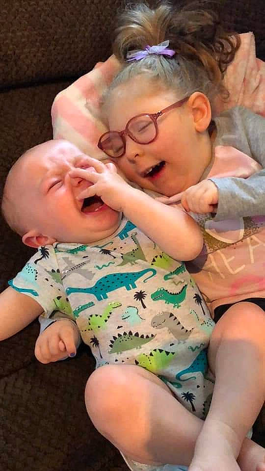 Breanna is registered to the contest to win money with this photo: baby, birth, cheek, child, daughter, ear, finger, glasses, interaction, leg, person, toddler