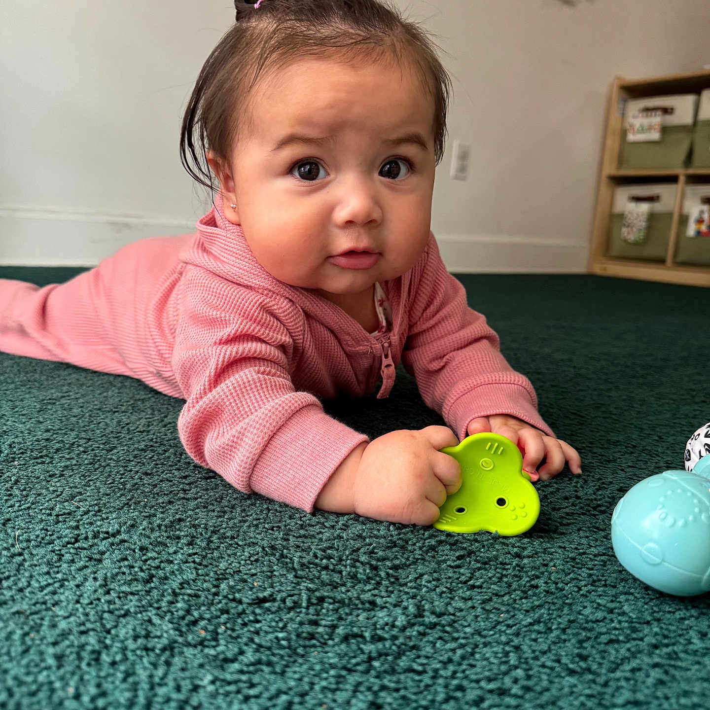 Mia joined the competition — help win amazing prizes! baby, babycrawling, bodypart, crawling, face, finger, hand, head, helmet, person, photography, portrait, sitting, sphere