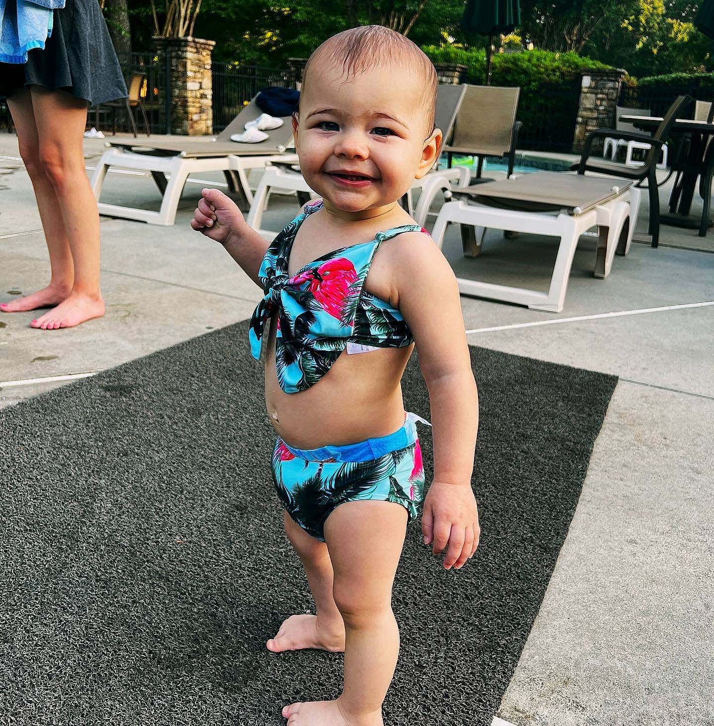 Ava joined the competition — help win amazing prizes! chest, child, cool, facial_expression, finger, fun, hairstyle, happy, head, joint, joy, leg, leisure, person, recreation, smile, sunglasses, swimwear, thigh, toddler