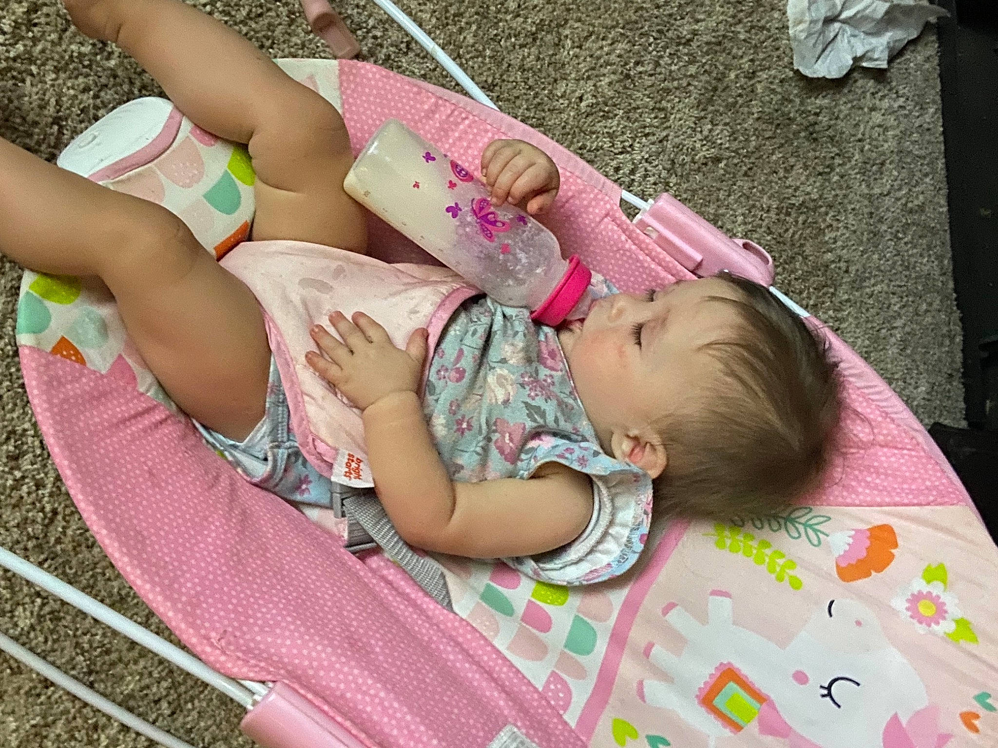 Chanel joined the competition — help win amazing prizes! baby, baby_toddler_clothing, child, comfort, finger, foot, fun, grass, happy, human, leisure, pattern, people_in_nature, person, pink, product, shorts, skin, textile, thigh