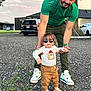Ezequiel Cortinez joined the competition — help win amazing prizes! toddler, child, man, sunglasses, green_shirt, cap, outdoor, gravel, tree, car, supporting, casual_clothing, sandals, pants, smile, person, nature, daylight, family, cute