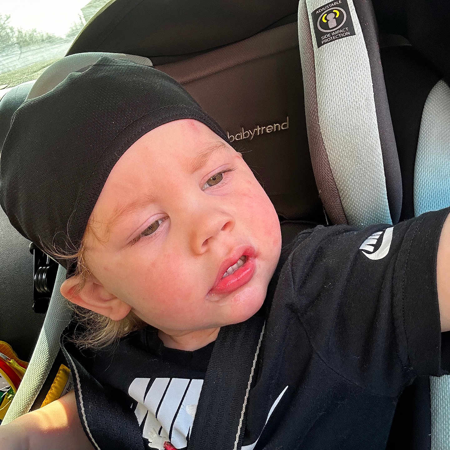 Legend joined the competition — help win amazing prizes! baby, baseballcap, cap, car, car_interior, carseat, clothing, coat, cushion, face, hat, head, homedecor, person, photography, portrait, sleeping, stroller, transportation, vehicle