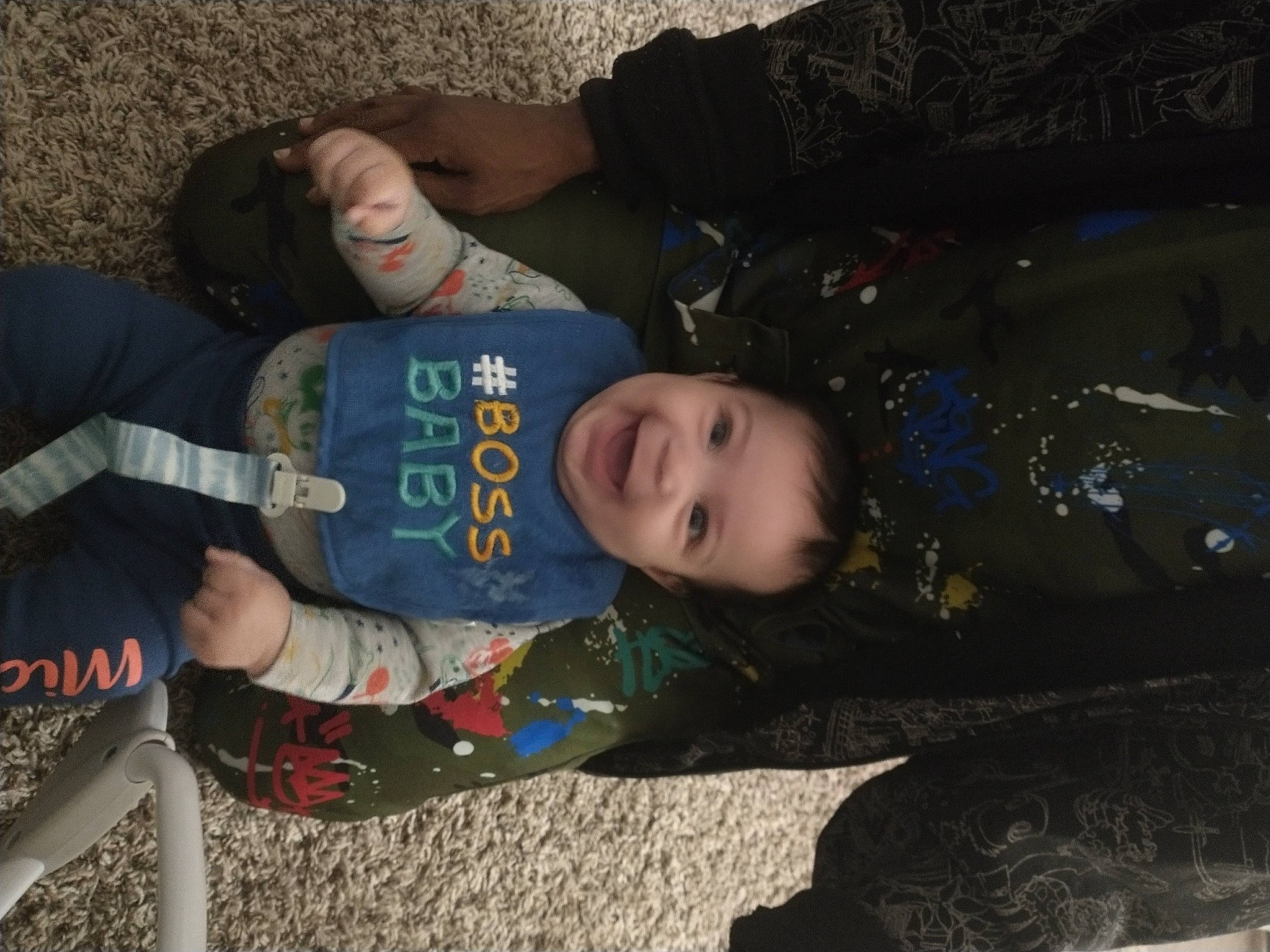 Cashton is registered to the contest to win money with this photo: baby_toddler_clothing, child, comfort, cool, facial_expression, fun, happy, hat, joy, person, sleeve, smile, t_shirt, toddler, tree