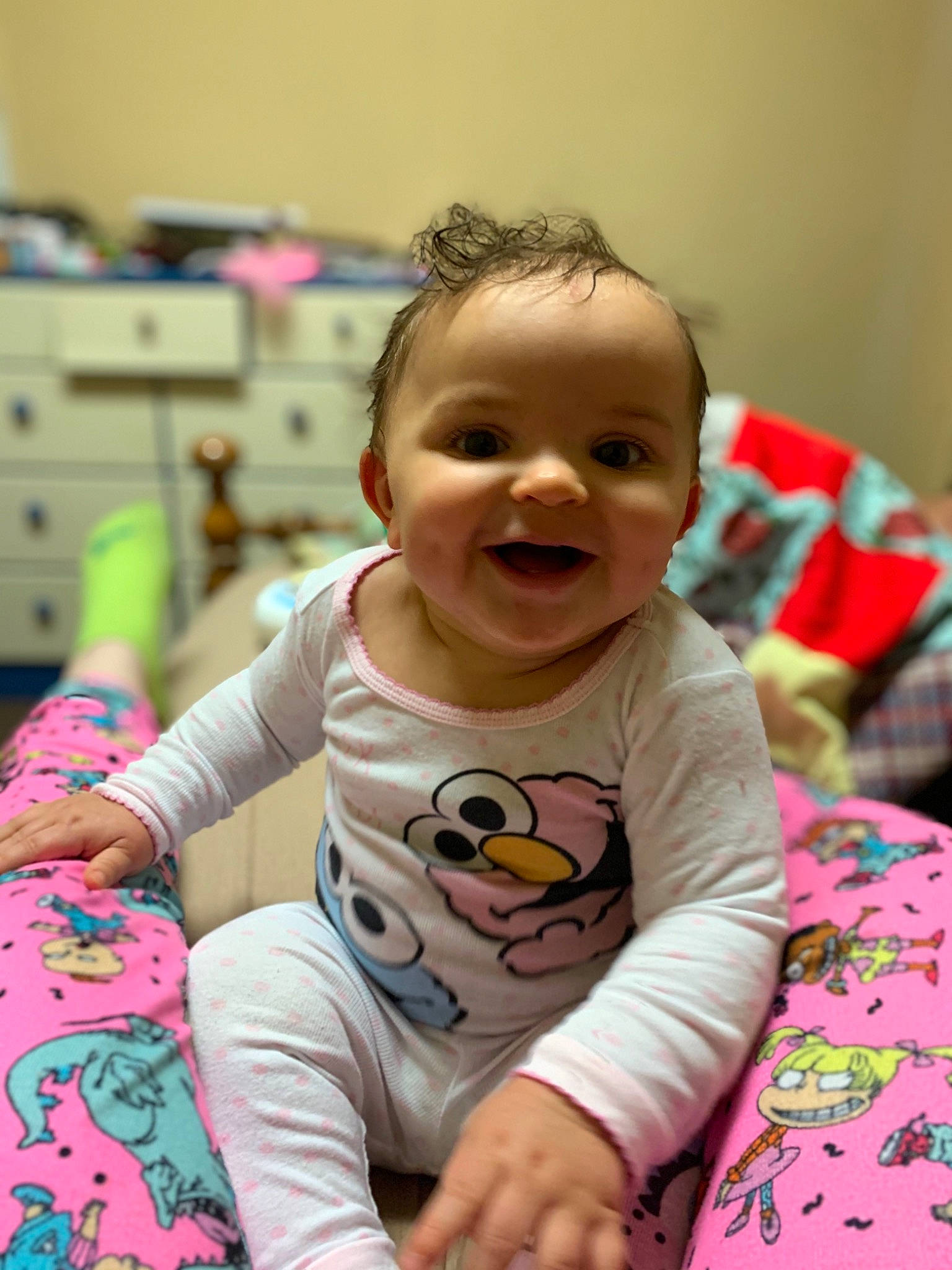 Blakelynn joined the competition — help win amazing prizes! baby, baby_toddler_clothing, cheek, child, face, head, joy, person, pink, play, room, skin, smile, toddler
