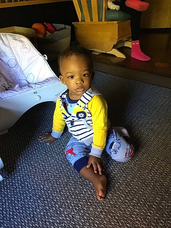 Isaiah joined the competition — help win amazing prizes! baby, child, floor, flooring, fun, head, leg, person, play, room, shoe, sitting, skin, smile, toddler