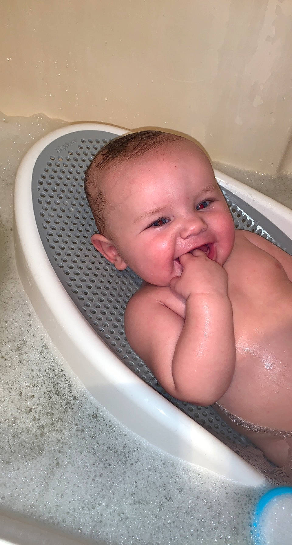 Jalen joined the competition — help win amazing prizes! baby, bathing, bathroom, bathtub, cheek, eye, eyebrow, face, facial_expression, fluid, fun, hand, head, iris, lip, mouth, person, skin, smile, toddler