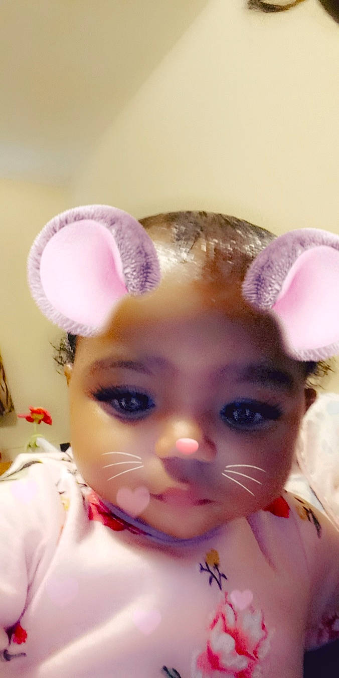 Aubrielle joined the competition — help win amazing prizes! cheek, doll, ear, infant, lip, person, pink, skin, toy