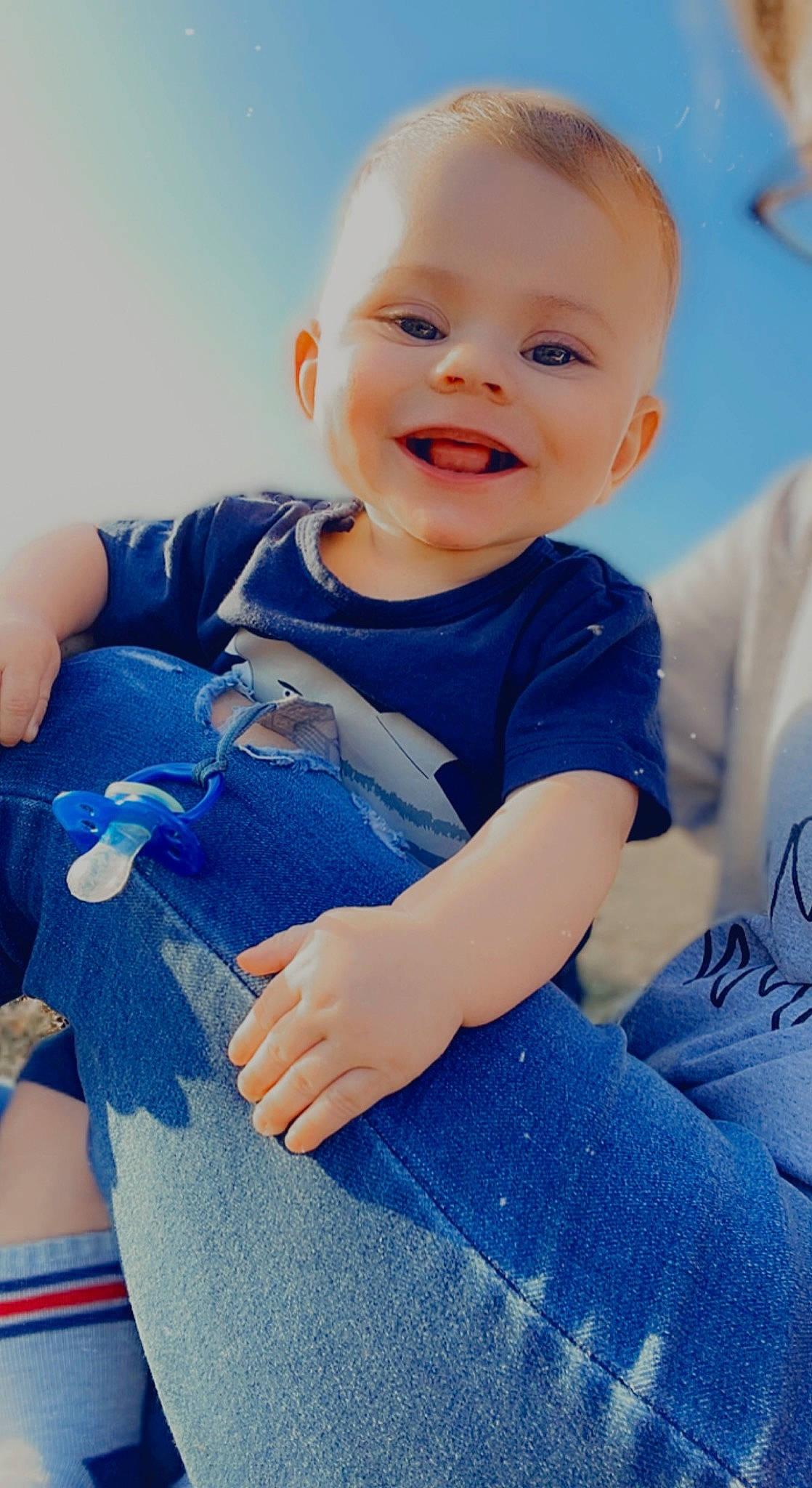 Noah joined the competition — help win amazing prizes! azure, baby, baby_toddler_clothing, blue, cheek, child, elbow, electric_blue, finger, flash_photography, happy, head, human_body, iris, person, skin, sleeve, smile, t_shirt, toddler