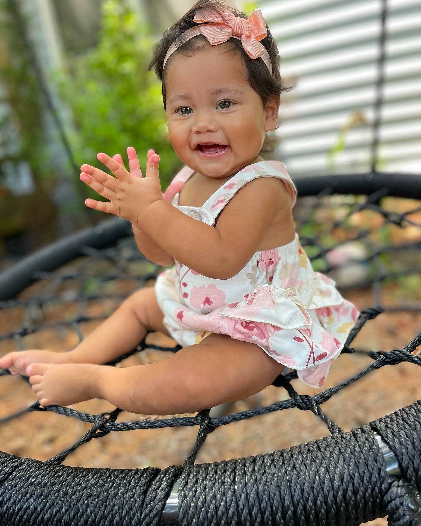 Dailani joined the competition — help win amazing prizes! baby_toddler_clothing, dress, eye, face, facial_expression, flash_photography, grass, hairstyle, hand, happy, head, leg, organ, people_in_nature, person, photograph, pink, skin, smile, thigh