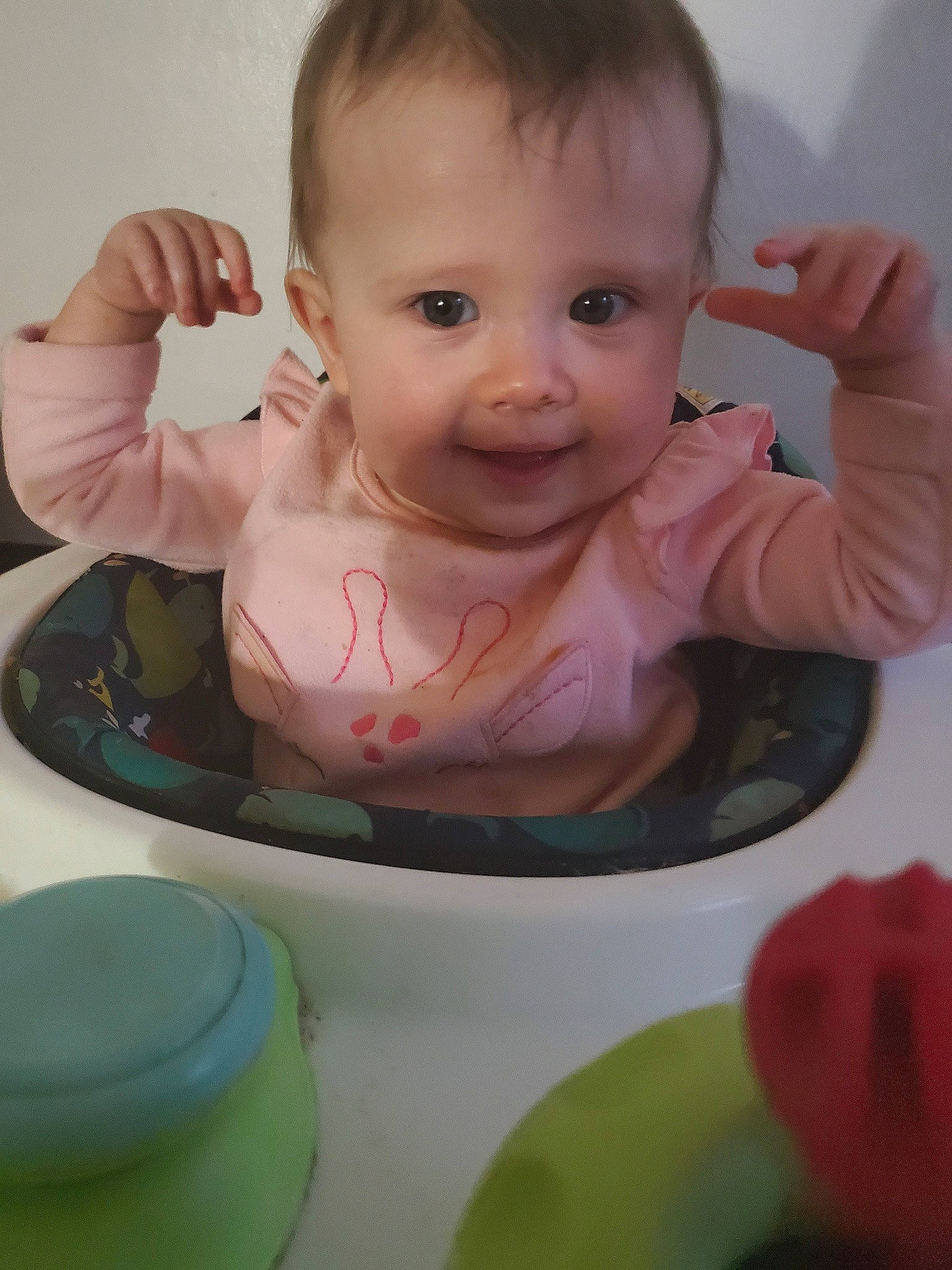 Addalynn is registered to the contest to win money with this photo: baby, cheek, child, eating, eye, face, finger, forehead, hand, head, lip, mouth, muscle, nose, person, sitting, skin, tableware, thumb, toddler