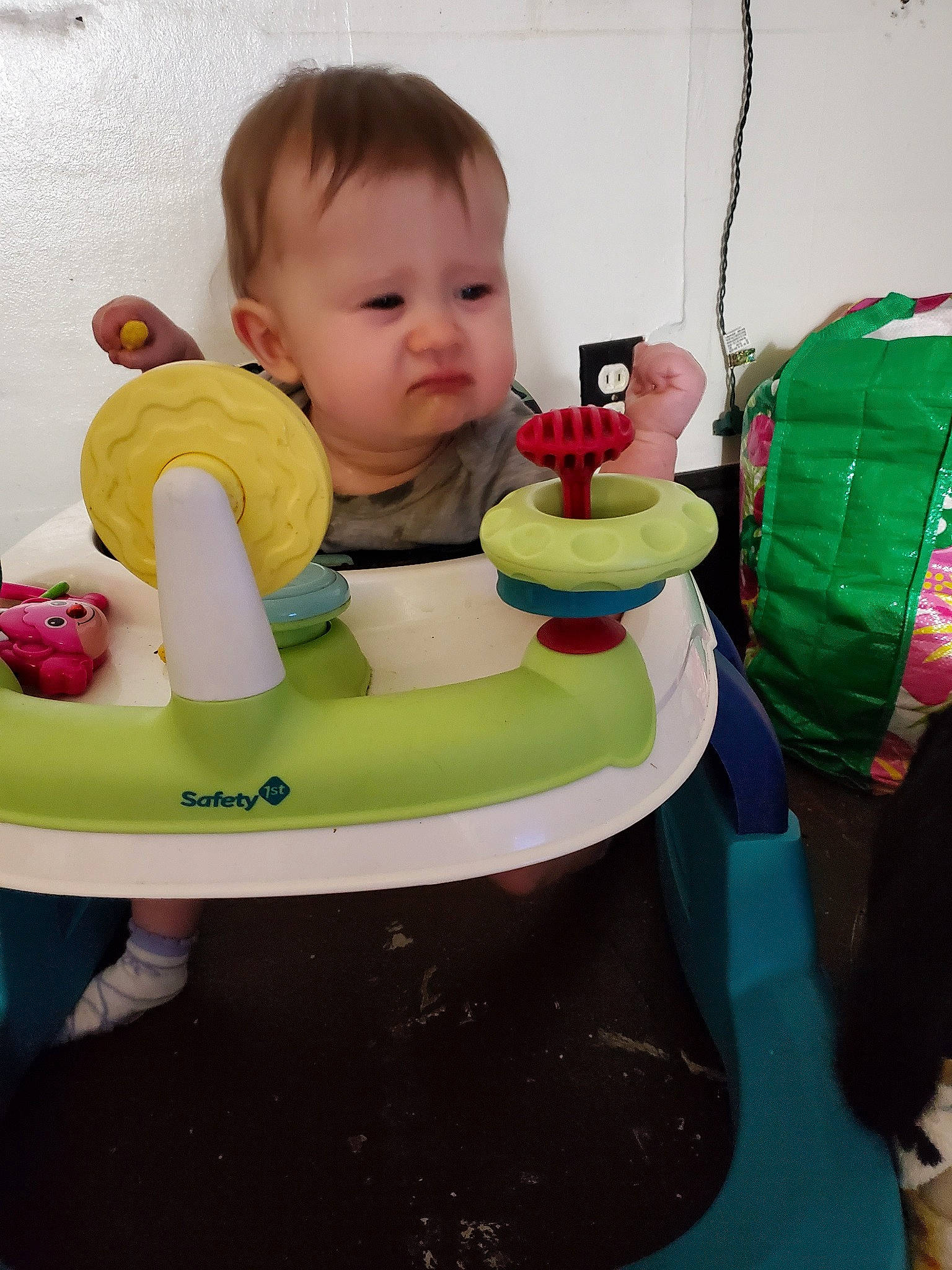 Addalynn is registered to the contest to win money with this photo: baby, baby_toys, child, green, person, play, sitting, toddler, toy