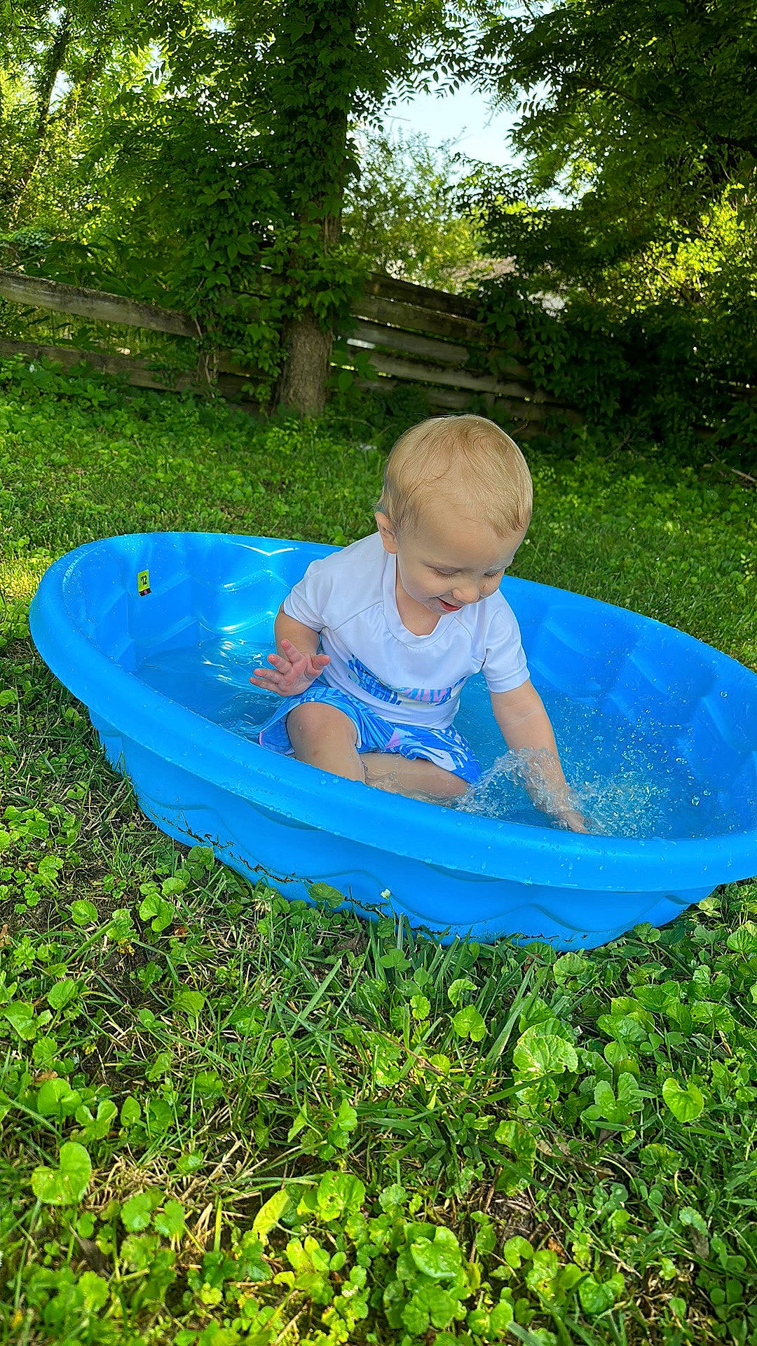 Braeden joined the competition — help win amazing prizes! baby, baby_toddler_clothing, child, chute, circle, electric_blue, fun, games, garden, grass, inflatable, leisure, nonbuilding_structure, person, plant, play, recreation, toddler, tree, water