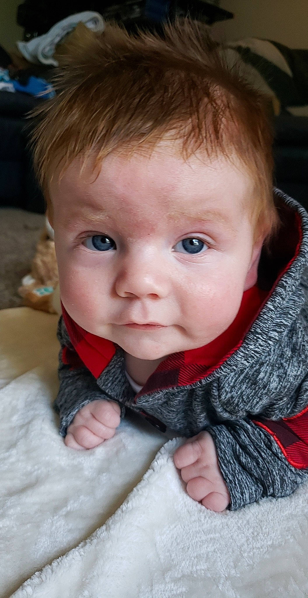 Korbin joined the competition — help win amazing prizes! baby, cheek, child, child_model, chin, close_up, eye, face, facial_expression, forehead, fur, head, iris, lip, mouth, neck, nose, person, skin, smile