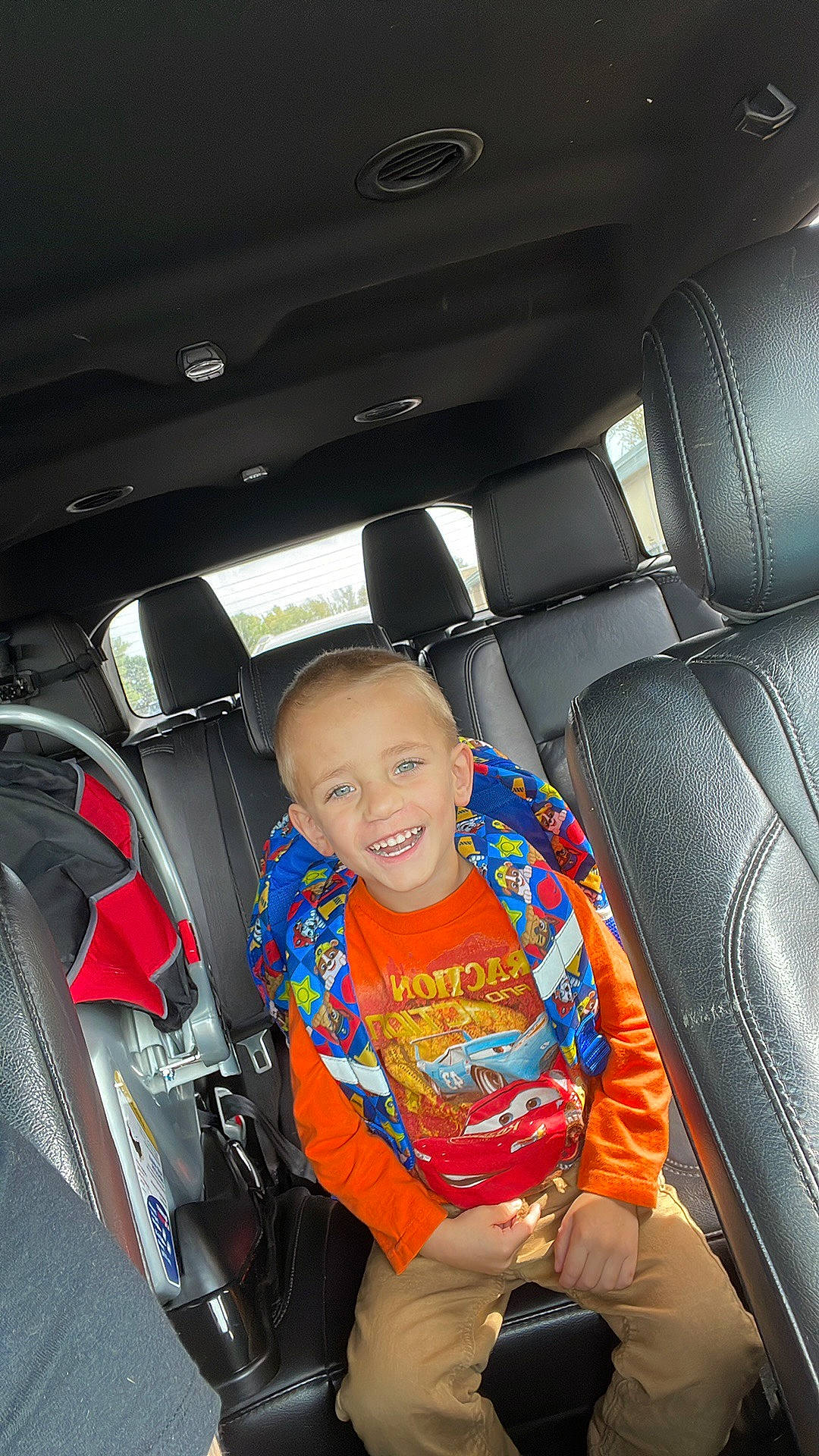 Liam joined the competition — help win amazing prizes! auto_part, automotive_design, automotive_exterior, car, car_seat, car_seat_cover, comfort, family_car, head_restraint, joy, luxury_vehicle, mid_size_car, motor_vehicle, person, personal_luxury_car, seat_belt, smile, steering_part, steering_wheel, toddler