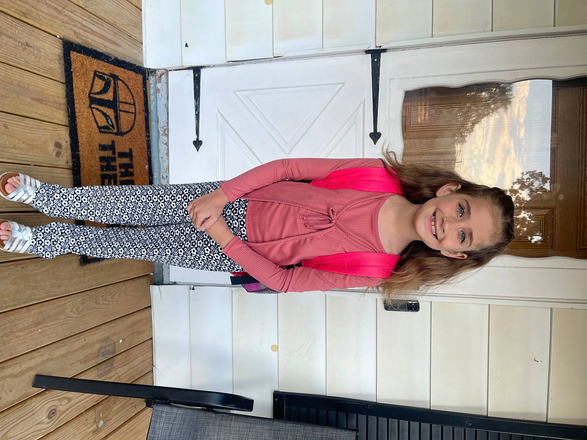 Mckenzie joined the competition — help win amazing prizes! comfort, dress, fashion, fashion_design, flooring, human_leg, interior_design, joy, knee, leg, magenta, pattern, person, room, sitting, smile, standing, textile, thigh, waist