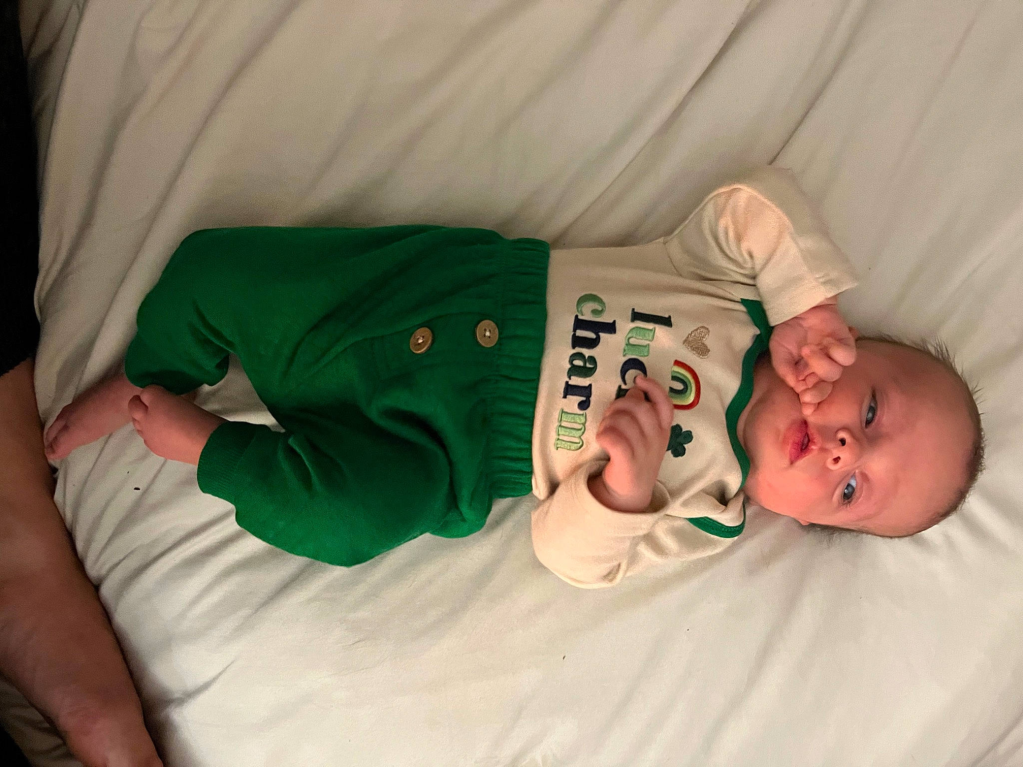 Cassie is registered to the contest to win money with this photo: baby, comfort, elbow, finger, hand, hat, health_care, hospital, joint, leg, medical, medical_equipment, mouth, neck, patient, person, service, sleeve, toddler, trunk