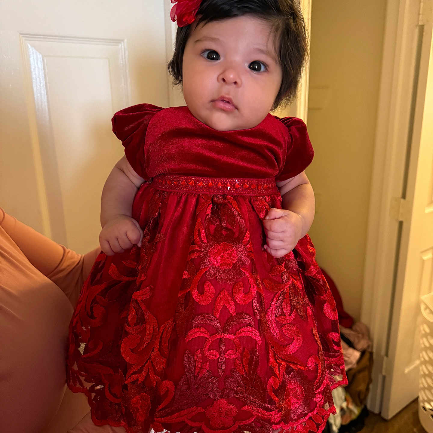 Analeya joined the competition — help win amazing prizes! baby, bodypart, clothing, costume, couch, dress, eveningdress, face, fashion, finger, formalwear, furniture, gown, hand, hardwood, head, pattern, person, velvet, wood