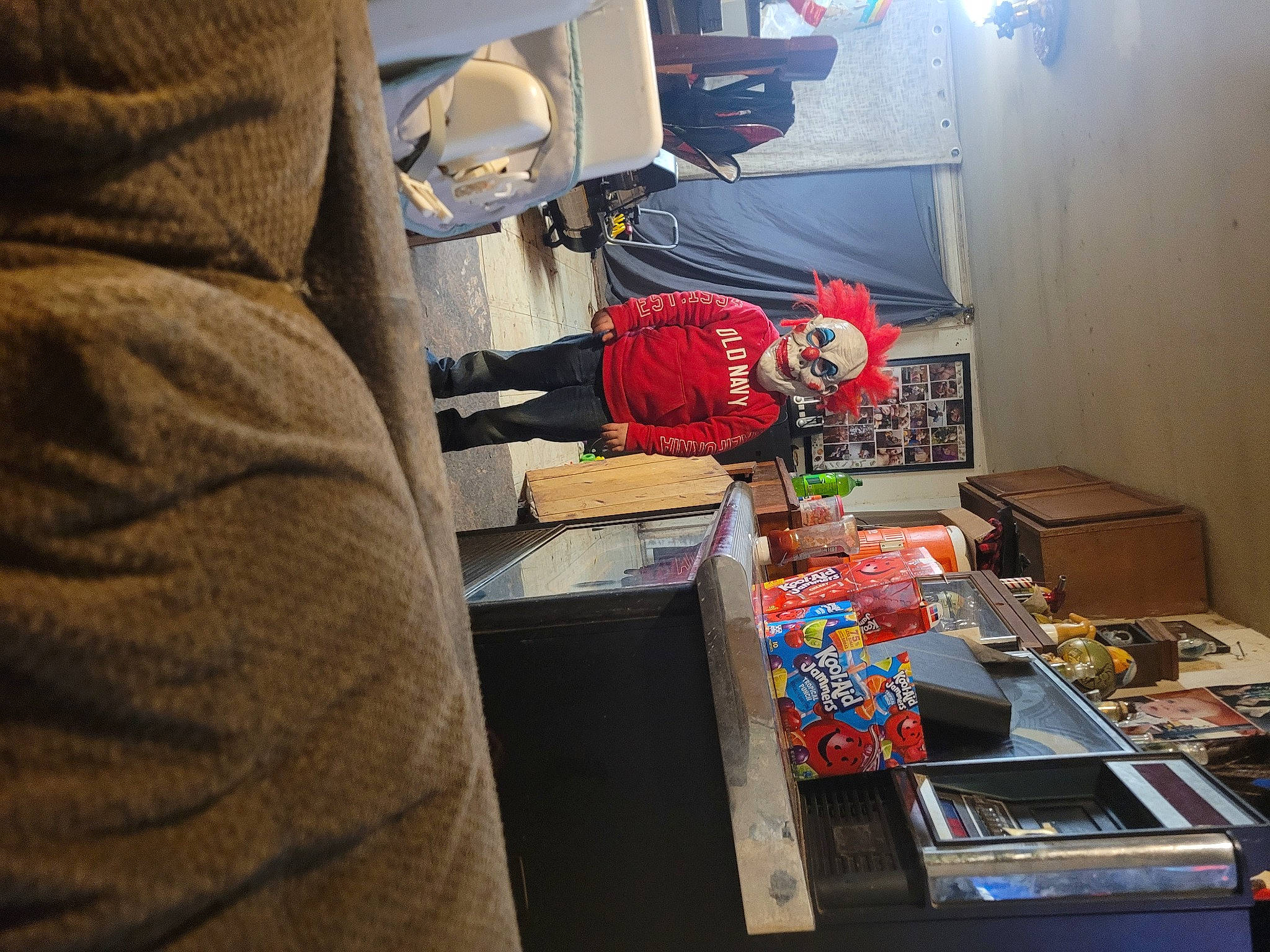 Steven is registered to the contest to win money with this photo: automotive_design, bag, box, carmine, collection, eyewear, food, luggage_and_bags, machine, market, person, room, t_shirt, table, trunk, vehicle_door