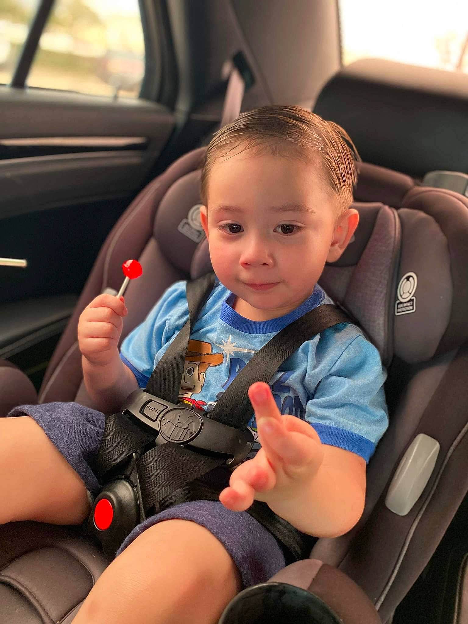 Romeo joined the competition — help win amazing prizes! auto_part, automotive_design, car, car_seat, car_seat_cover, child, comfort, electric_blue, family_car, head_restraint, luxury_vehicle, motor_vehicle, person, personal_luxury_car, seat_belt, sitting, steering_part, steering_wheel, toddler, vehicle