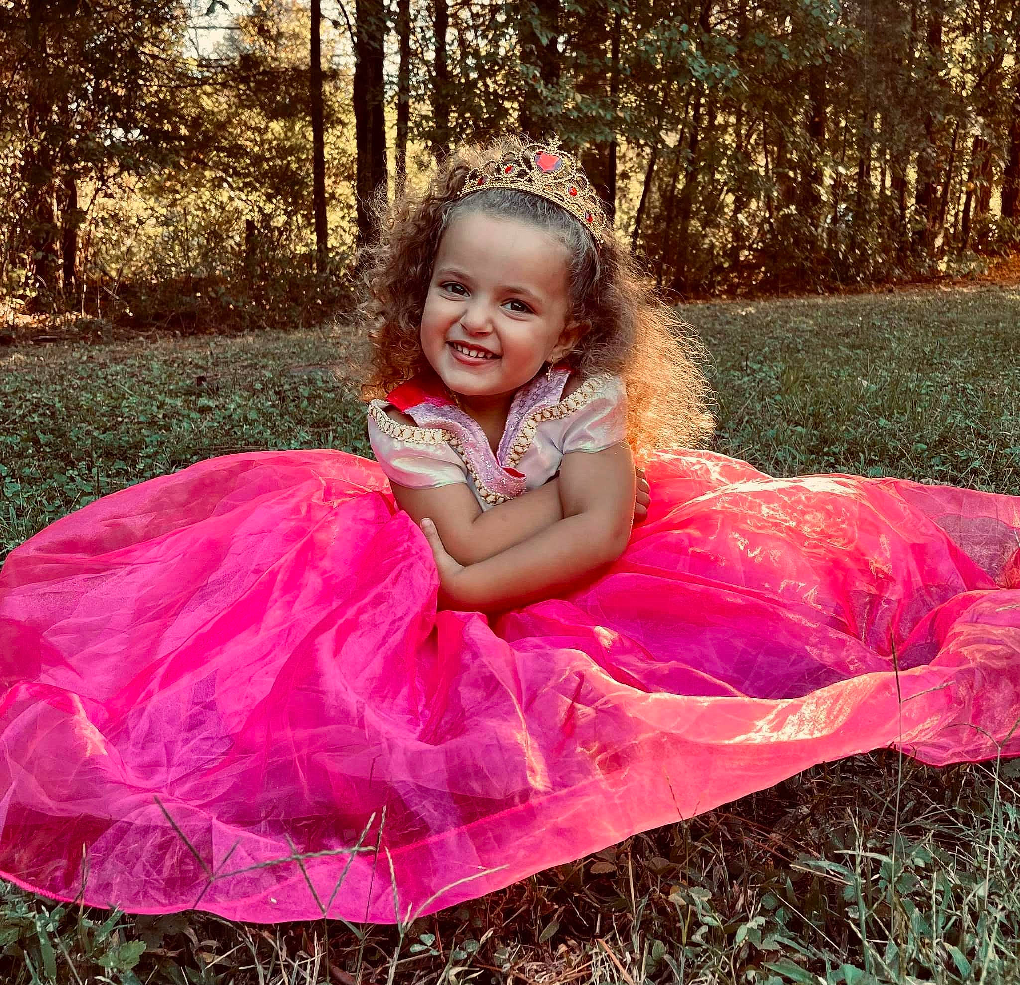 Hayzlee joined the competition — help win amazing prizes! baby_toddler_clothing, beauty, child, dress, event, flash_photography, fun, grass, happy, joy, leaf, magenta, people_in_nature, person, pink, plant, sitting, smile, spring, tints_and_shades