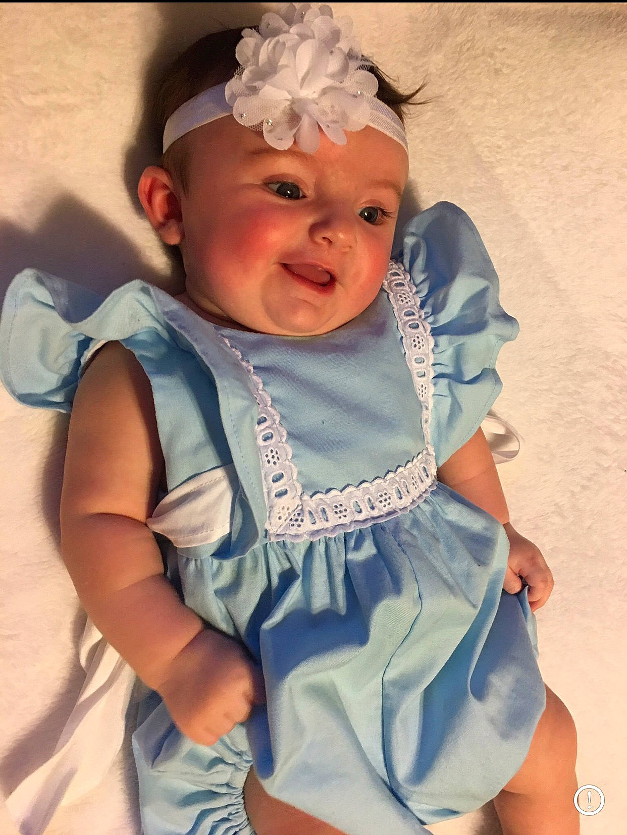 Racelyn Rayne is registered to the contest to win money with this photo: baby, baby_toddler_clothing, cheek, child, dress, electric_blue, event, eye, happy, headband, headgear, headpiece, headwear, iris, jewellery, pattern, person, pink, skin, sleeve