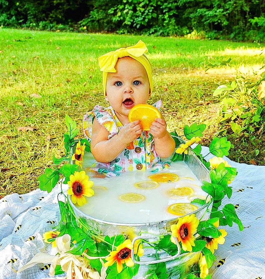 Nova Rae joined the competition — help win amazing prizes! baby, baby_toddler_clothing, beauty, botany, dress, flower, fun, grass, green, groundcover, happy, leaf, meadow, nature, people_in_nature, person, petal, plant, product, smile