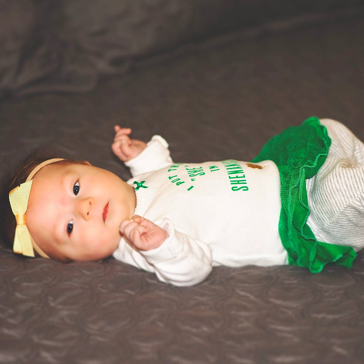Scarlett is registered to the contest to win money with this photo: baby, child, green, person, toddler