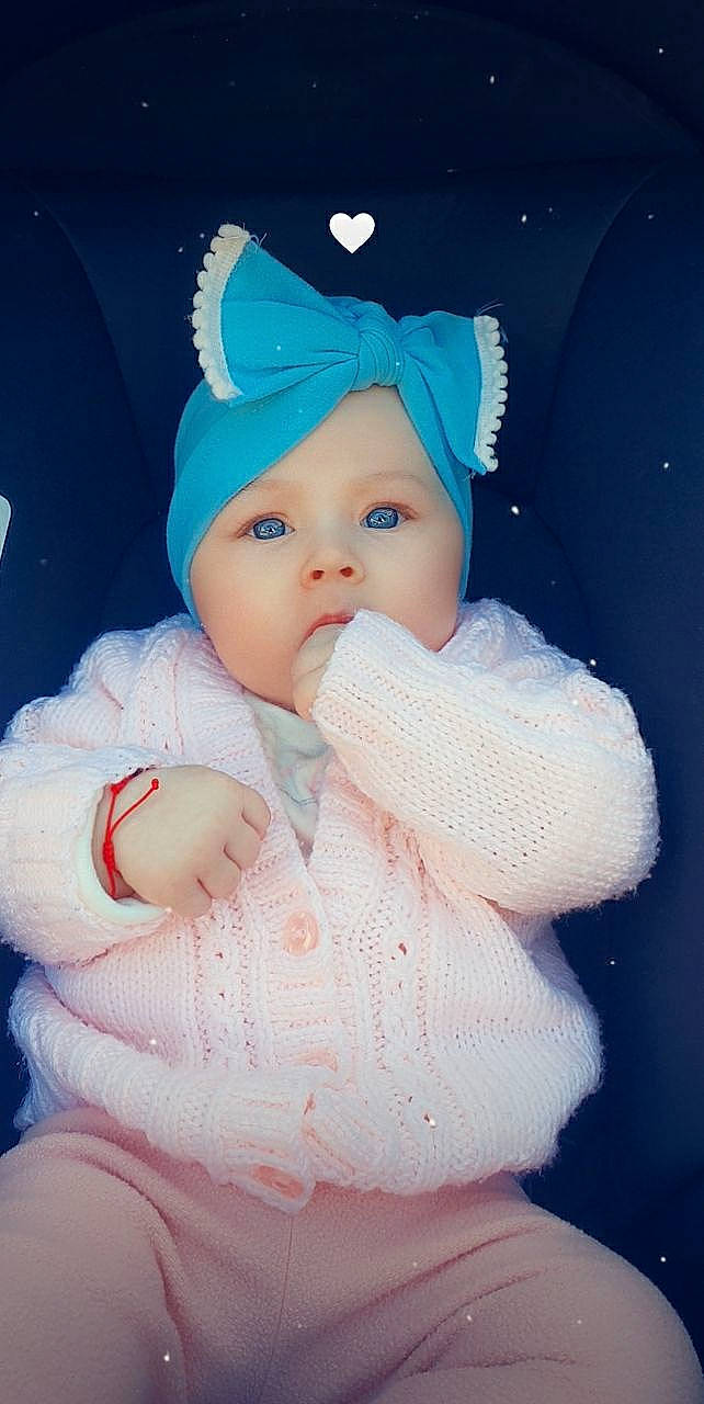 Daria joined the competition — help win amazing prizes! baby, blue, cheek, child, ear, eye, fur, head, headgear, headwear, person, photography, pink, skin, smile, toddler