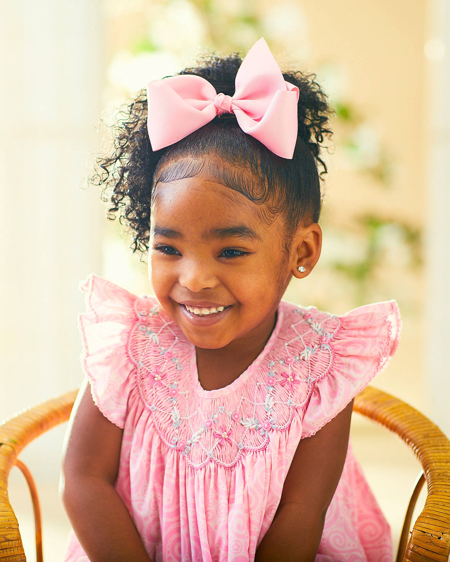 Laylani joined the competition — help win amazing prizes! beauty, child, ear, fashion_accessory, flower, girl, gown, hair_accessory, hair_coloring, happiness, headband, headgear, headpiece, jewellery, joy, person, pink, skin, smile, textile