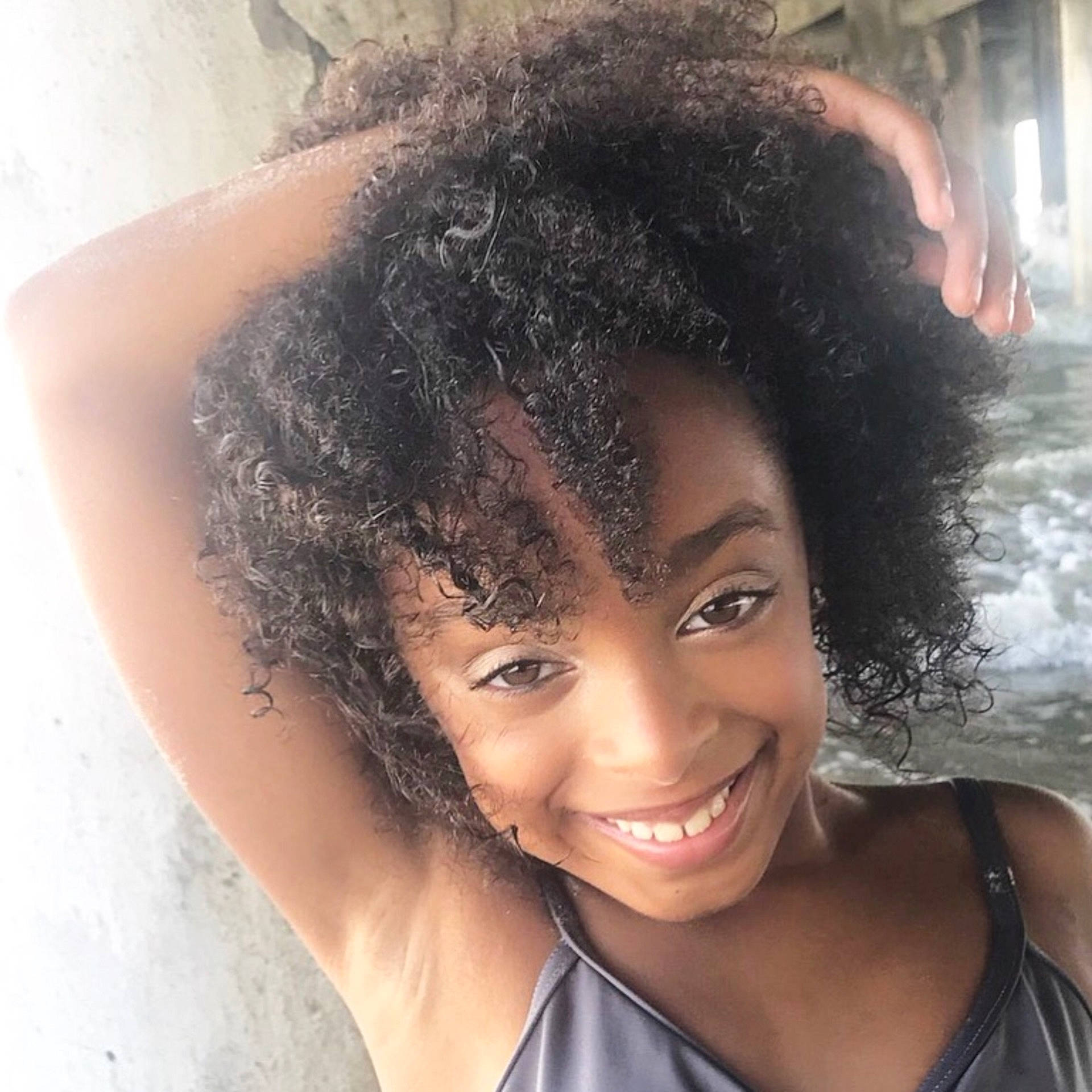 Khloe joined the competition — help win amazing prizes! afro, black_hair, brown_hair, eyebrow, forehead, hair, hair_coloring, hairstyle, human_hair_color, jheri_curl, joy, long_hair, person, selfie