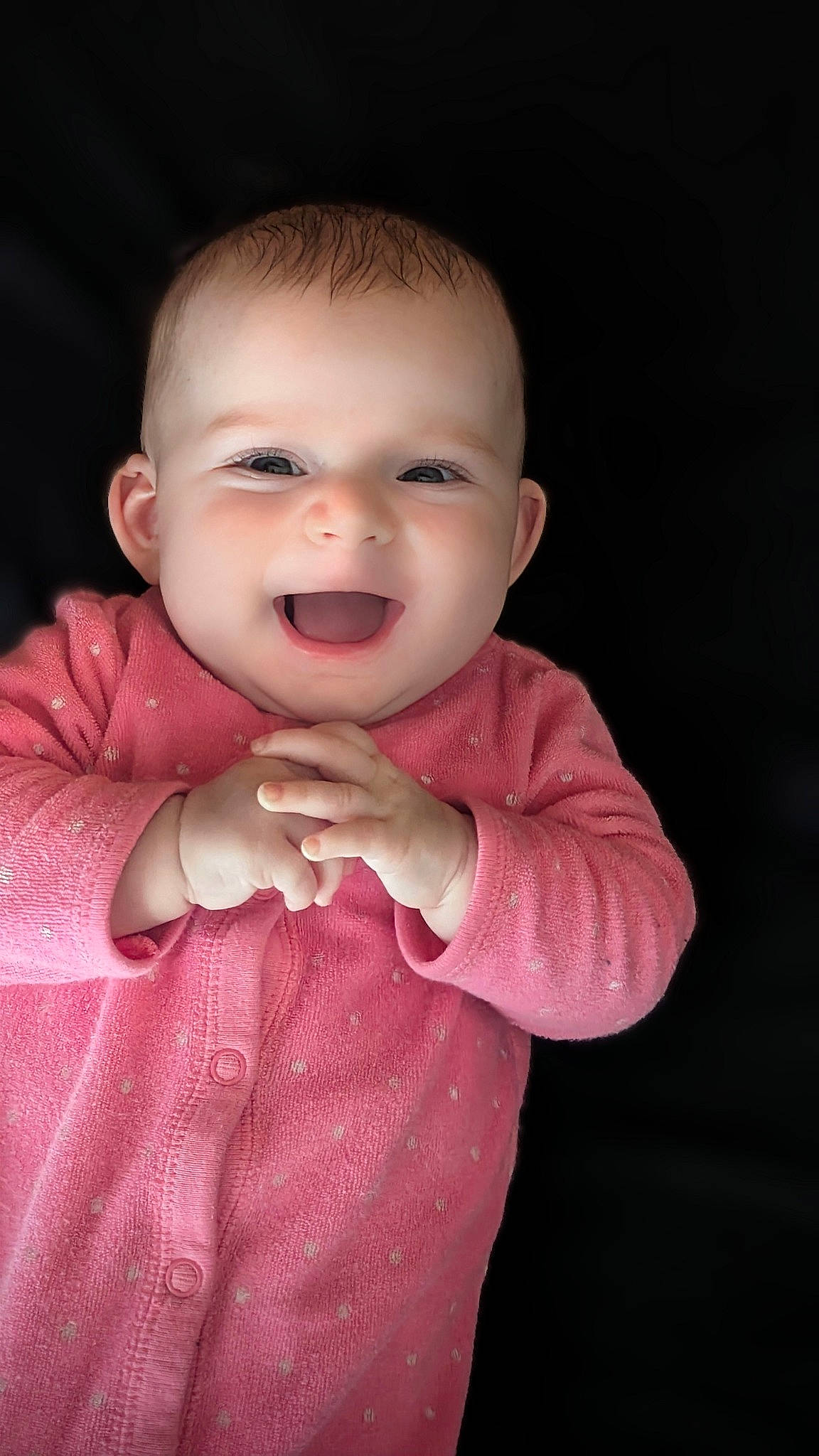 Athena joined the competition — help win amazing prizes! arm, baby, baby_toddler_clothing, cheek, chin, facial_expression, finger, flash_photography, gesture, hand, happy, human_body, iris, lip, mouth, neck, nose, person, skin, sleeve